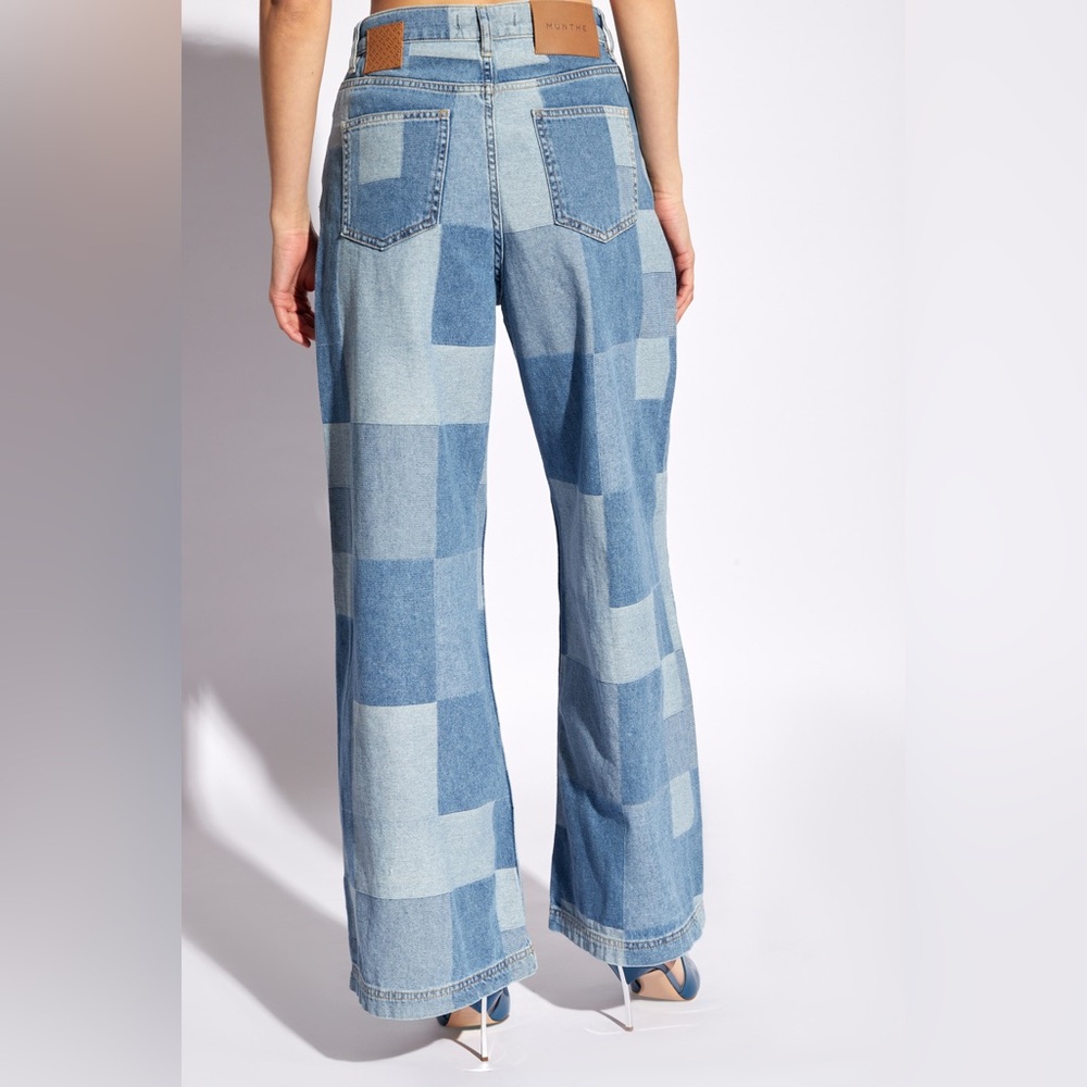 Munthe Patchwork Wide Leg Jeans Denim